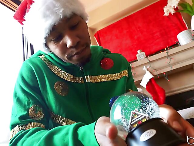 Vanessa Sky interracial wish and magic Christmas fuck in red lingerie