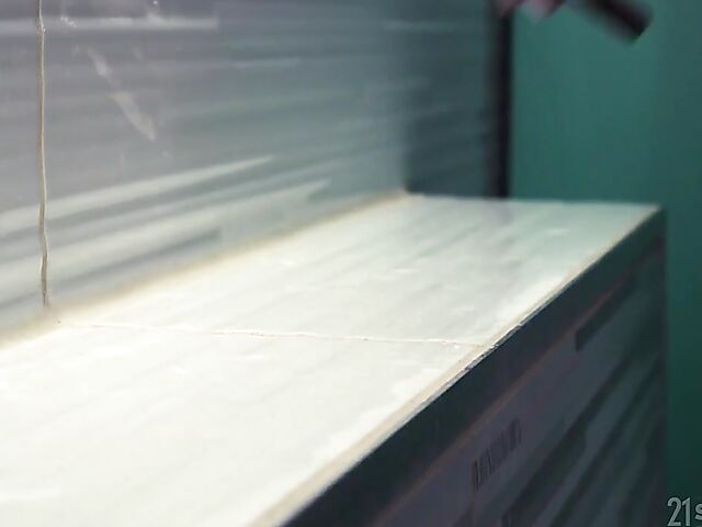 Interracial feet sex at work with elegant ebony Romy Indy