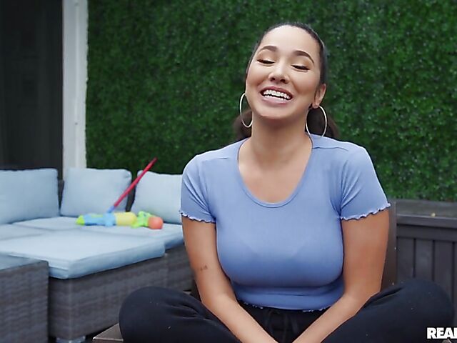 Keisha Grey and Karlee Grey lesbian bath with a dildo