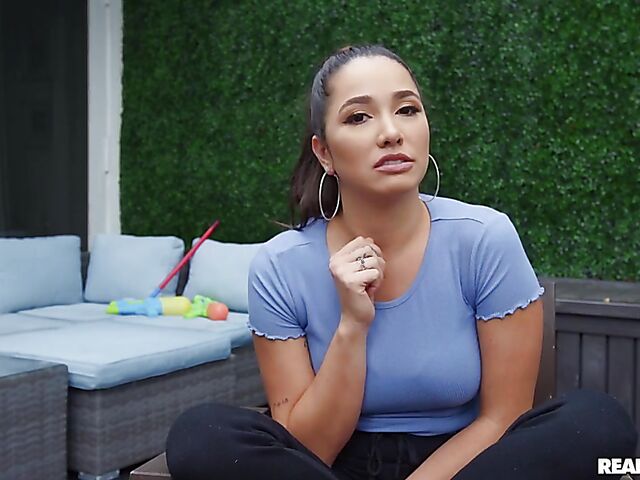 Keisha Grey and Karlee Grey lesbian bath with a dildo