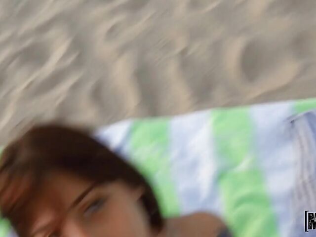 POV beach sex with young nudist Silvia Soprano