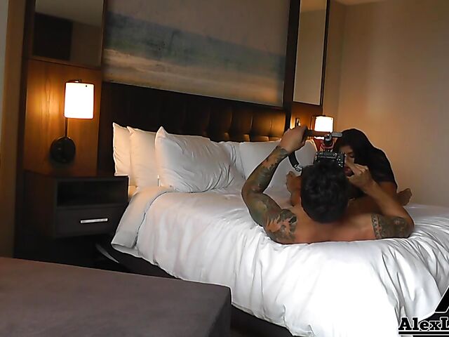 Behind the scenes fuck with Alex Legend and Gabby Quinteros filming it POV
