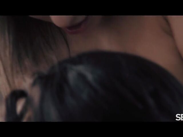 Sensual lesbian lovers Alysia Bounty and Tina Kay go to bed