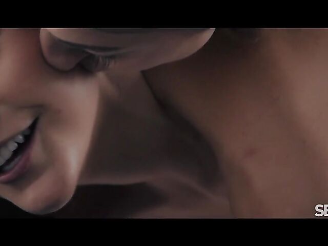 Sensual lesbian lovers Alysia Bounty and Tina Kay go to bed