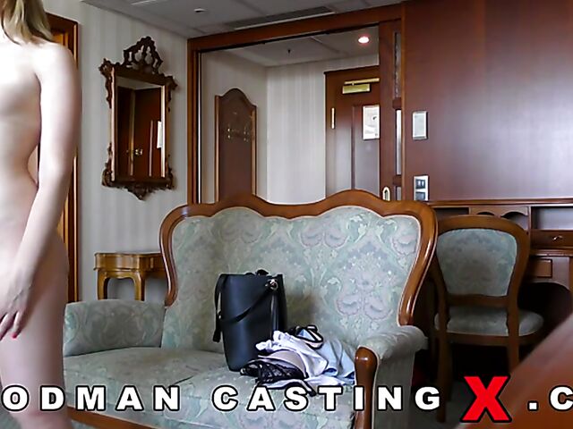 Kizzy Sixx - Braceface teen anal casting with Woodman