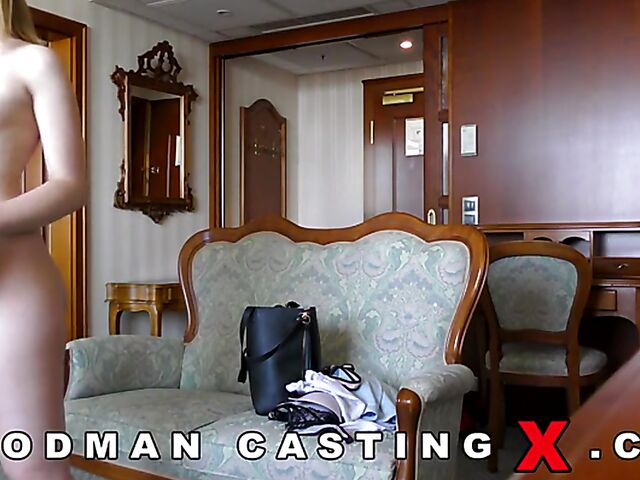 Kizzy Sixx - Braceface teen anal casting with Woodman