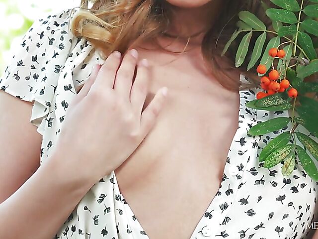 Solo outdoor fun in summer with sexy Ukrainian Lucretia K