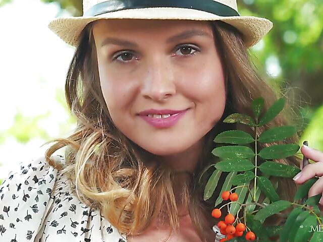 Solo outdoor fun in summer with sexy Ukrainian Lucretia K