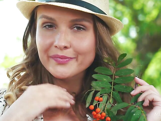 Solo outdoor fun in summer with sexy Ukrainian Lucretia K