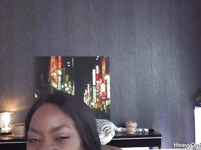 Lyna Blacky - Skinny black girl and white fat guy fuck session with anal