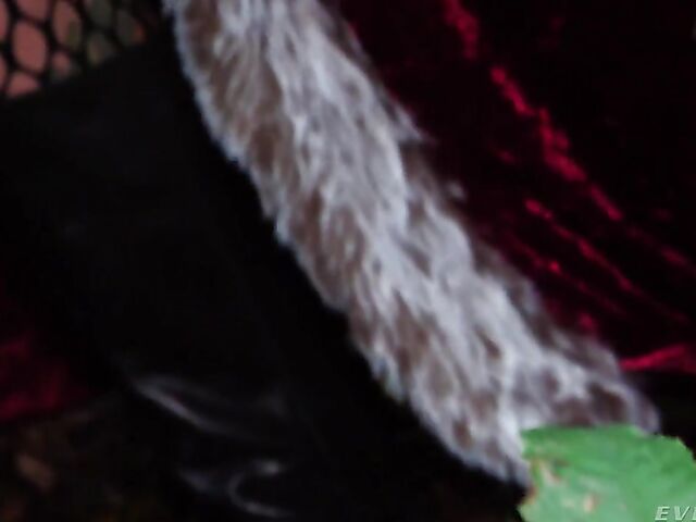 Tattooed witch Megan Inky solo anal dildo gape in the forest