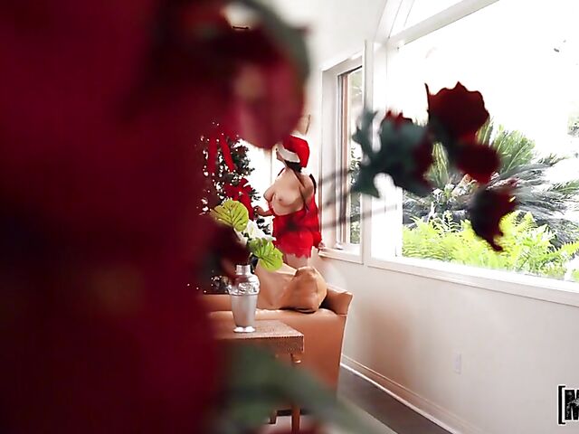 Alyx Star with big natural tits POV before Christmas