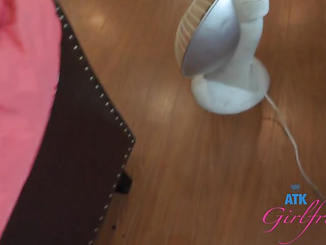 POV finger squirt on the dining table with Lily Adams