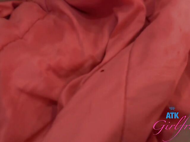 POV finger squirt on the dining table with Lily Adams