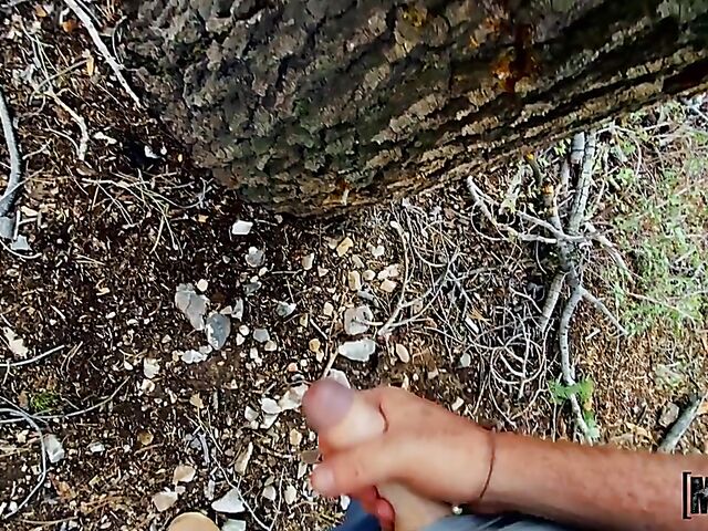 Outdoor POV in the woods with big titted fitness girl Molly Pills