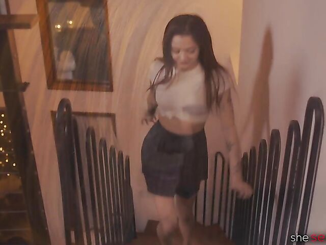 Kali Roses in bed with her cute lesbian roommate Alex De La Flor