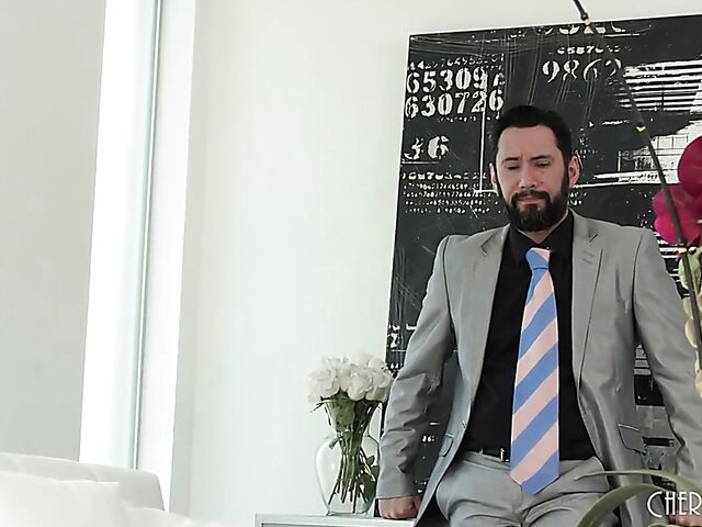 Big tits maid Bridgette B fucks in black stockings