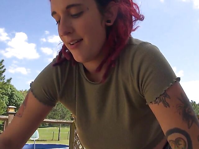 Pregnant POV fuck outside with red-haired Gia Lovely