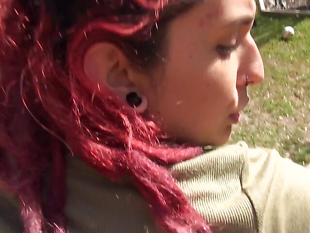 Pregnant POV fuck outside with red-haired Gia Lovely