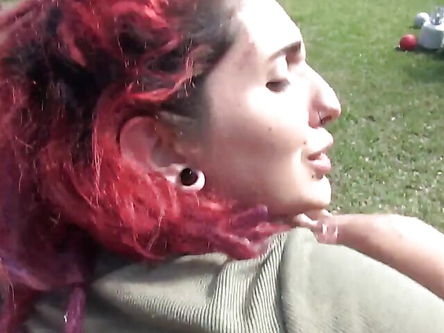 Pregnant POV fuck outside with red-haired Gia Lovely