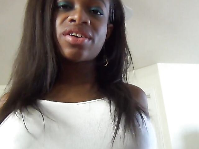 Black pregnant girl and white guy POV with Sierra Simmons