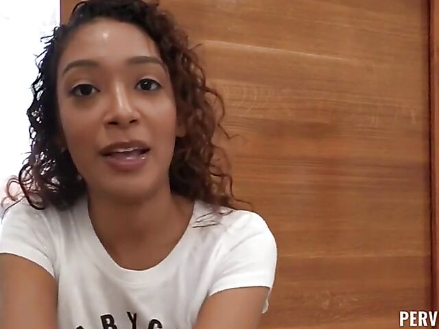 Interracial FFM POV on Xmas with curious Sarah Lace and ebony mom Misty Stone