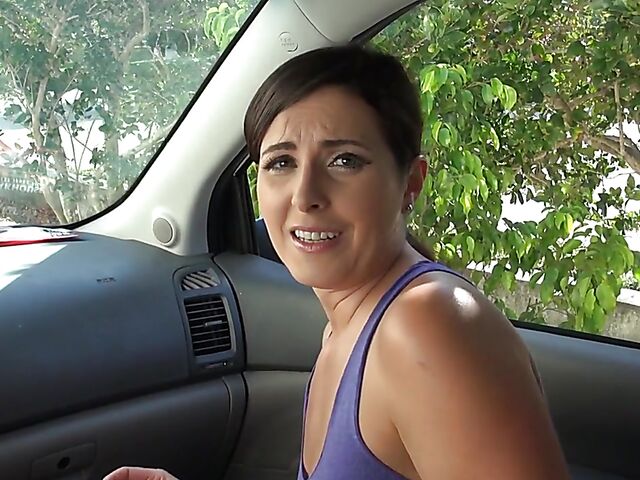 Clothed MILF Helena Price car blowjob from your point of view