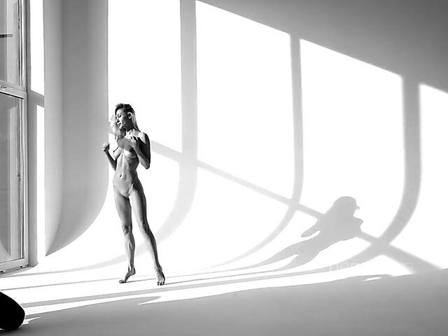 Glamour model Darina L changing bikinis in the mirror and posing nude
