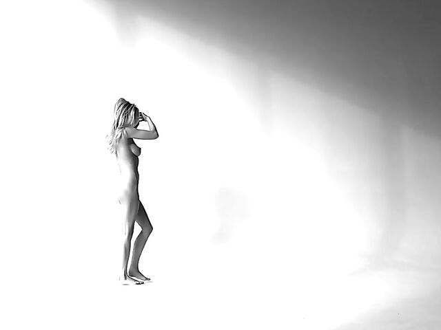 Glamour model Darina L changing bikinis in the mirror and posing nude