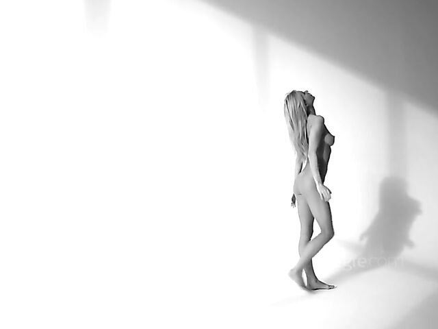 Glamour model Darina L changing bikinis in the mirror and posing nude