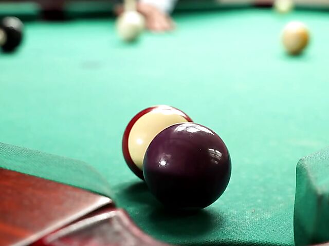 Pool table fuck with sexy young brunette Mia Trejsi