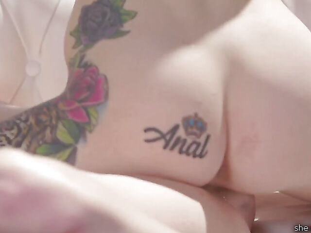 Petite blonde lesbians Athena May and Dakota Skye lick and trib