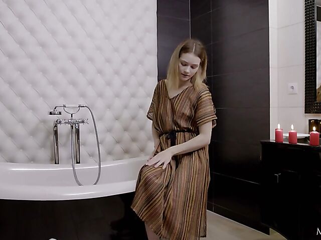 Matty - Flat chested teen masturbating in the bathroom