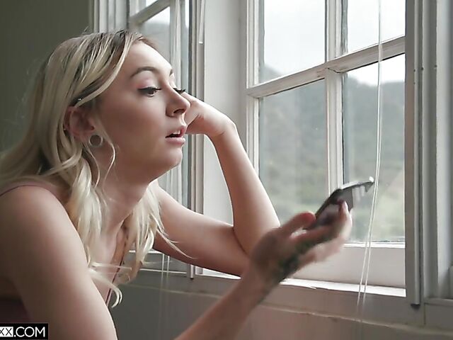 Small tits blonde Chloe Temple loves the view