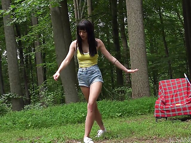 Riley Jean - Hula hoop girl outdoor masturbation with her vibrator in the woods
