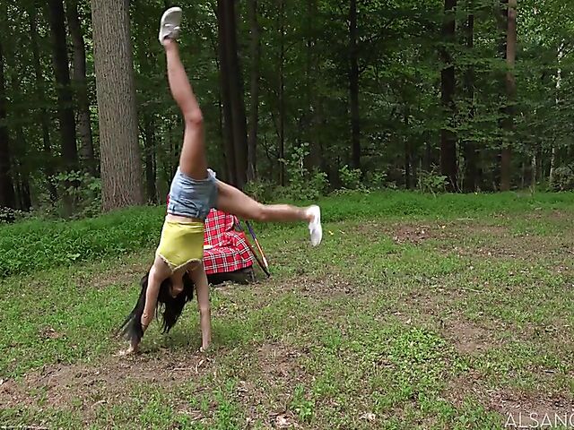 Riley Jean - Hula hoop girl outdoor masturbation with her vibrator in the woods