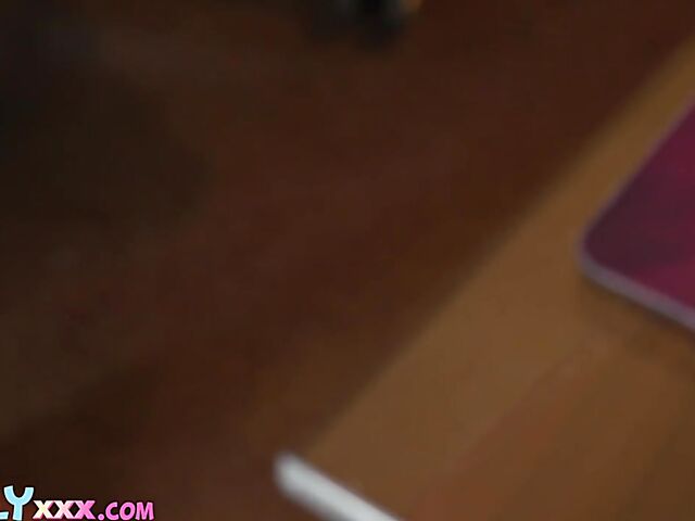 Chloe Temple masturbates in front of her hung black stepdad to turn him on to the point of no return