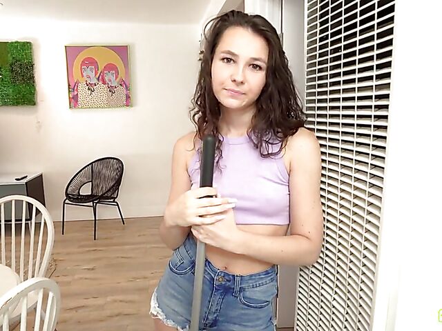 Liz Jordan  - Stuck teen POV banged from behind in the kitchen