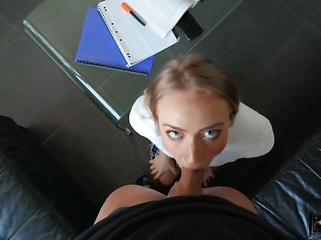 POV skirt anal with sexy student Scarlet Chase