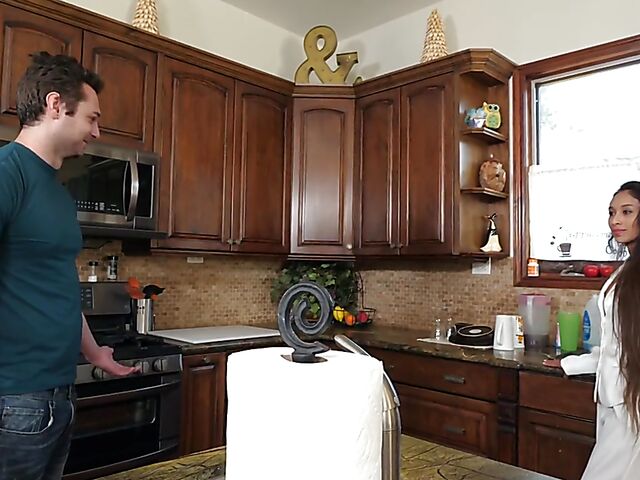 Kitchen sex with exotic petite MILF Cali Lee
