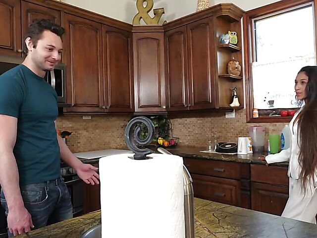 Kitchen sex with exotic petite MILF Cali Lee