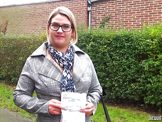 24-year-old chubby French pharmacist with glasses Melinda is addicted to fucking