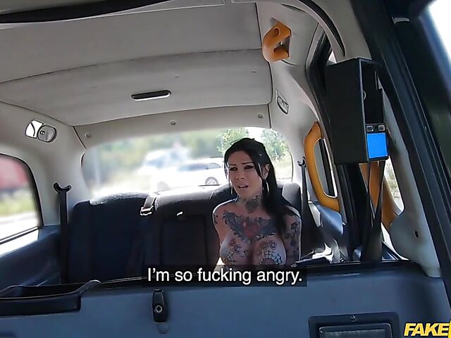 Megan Inky - Heavily tattooed slut taxi fuck