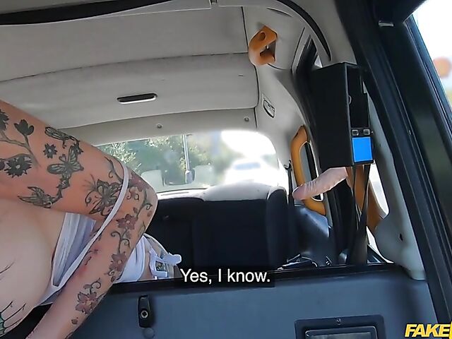 Megan Inky - Heavily tattooed slut taxi fuck