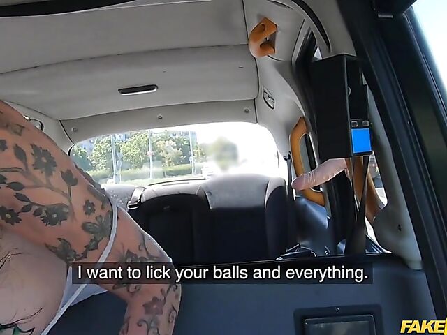 Megan Inky - Heavily tattooed slut taxi fuck