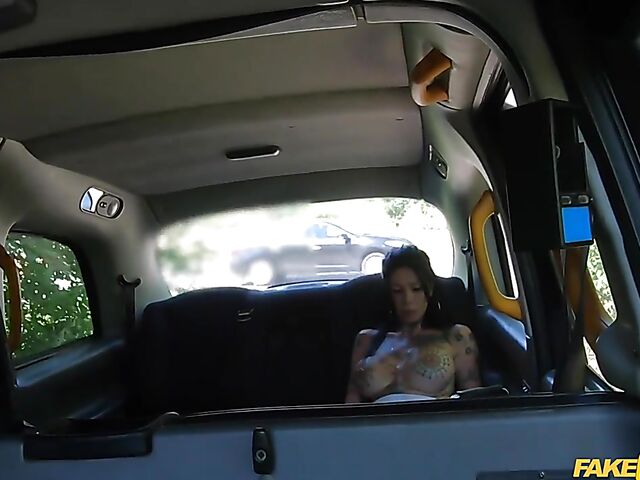 Megan Inky - Heavily tattooed slut taxi fuck