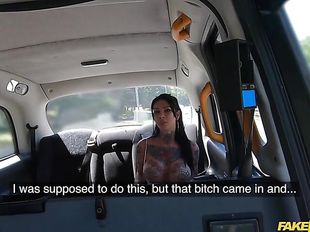 Megan Inky - Heavily tattooed slut taxi fuck