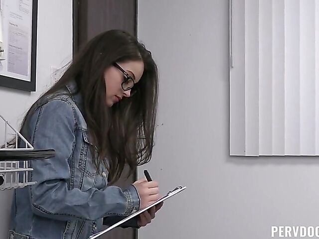 Old dirty doctor fucks his beautiful patient Maddy May after boob and pussy exam