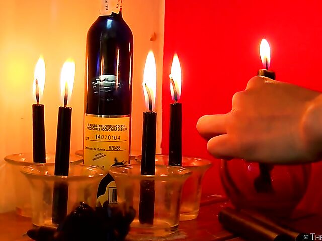 Hot wax play, candle masturbation and bottle insertion with kinky hair pussy girl Daisy B