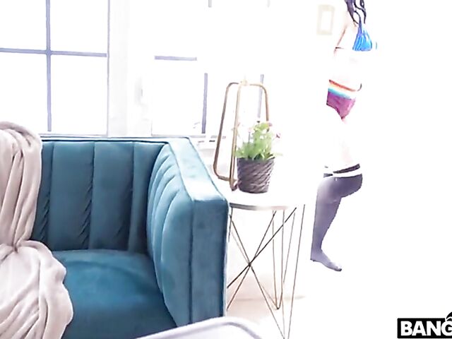 Mona Azar displays her thick booty and big breasts and then gets a fuck